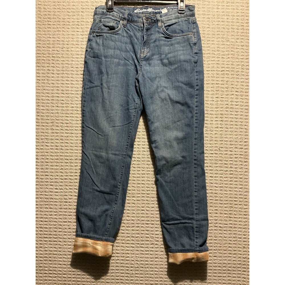 Eddie Bauer Boyfriend Mid rise Straight Jeans LINED Women 4 (30 1/2x30 1/2)